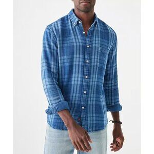 Faherty Blue Plaid Casual Button Down Shirt